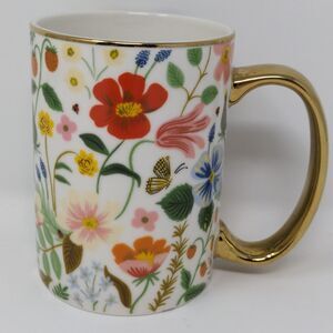 Rifle Paper Co. Porcelain Mug Flowers Golden Handle Anthropologie Butterfly